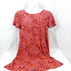 Women's Small LuLaRoe Short Sleeve Red Geometric Tunic Top